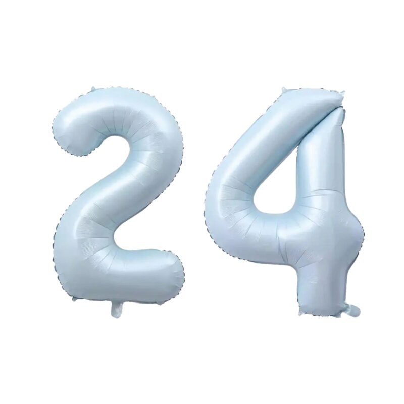 Number Twenty Four Balloon Pastel Blue Sky Blue Light Blue 32" Large Party Birthday Balloon