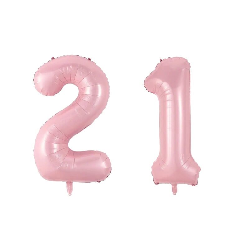 Number Twenty One Balloon Soft Pastel Pink Number 21 Balloon 32" Large Party Decoration