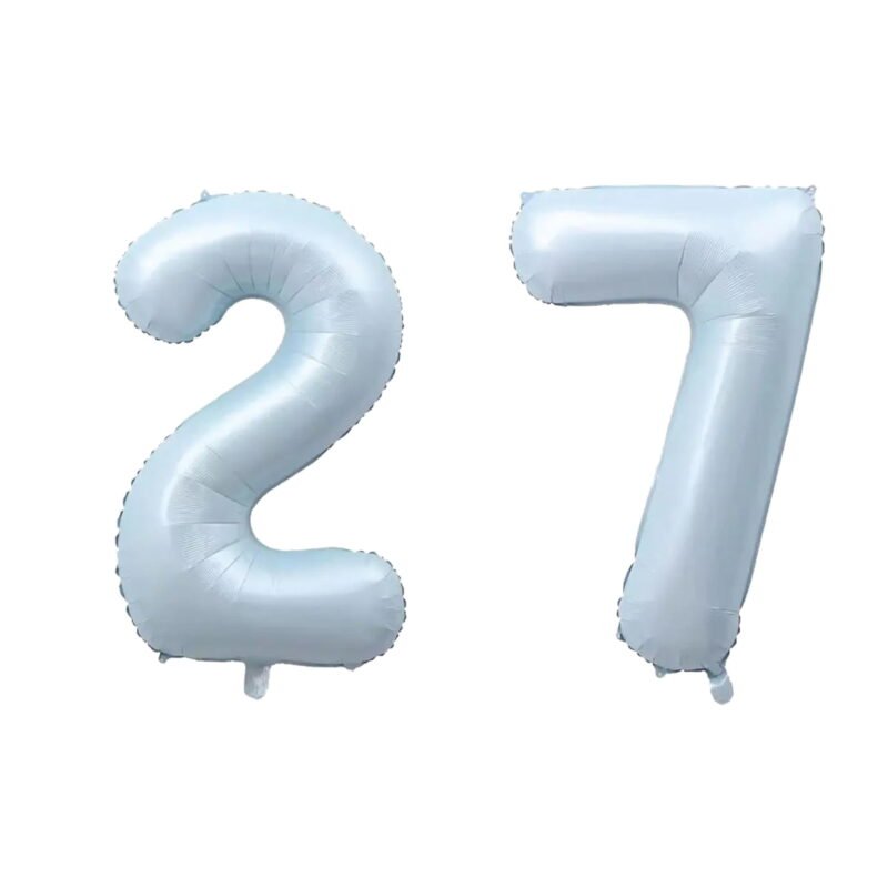 Number Twenty Seven Balloon Pastel Blue Sky Blue Light Blue 32" Large Party Birthday Balloon