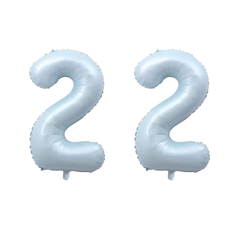 Number Twenty Two Balloon Pastel Blue Sky Blue Light Blue 32" Large Party Balloon Decoration