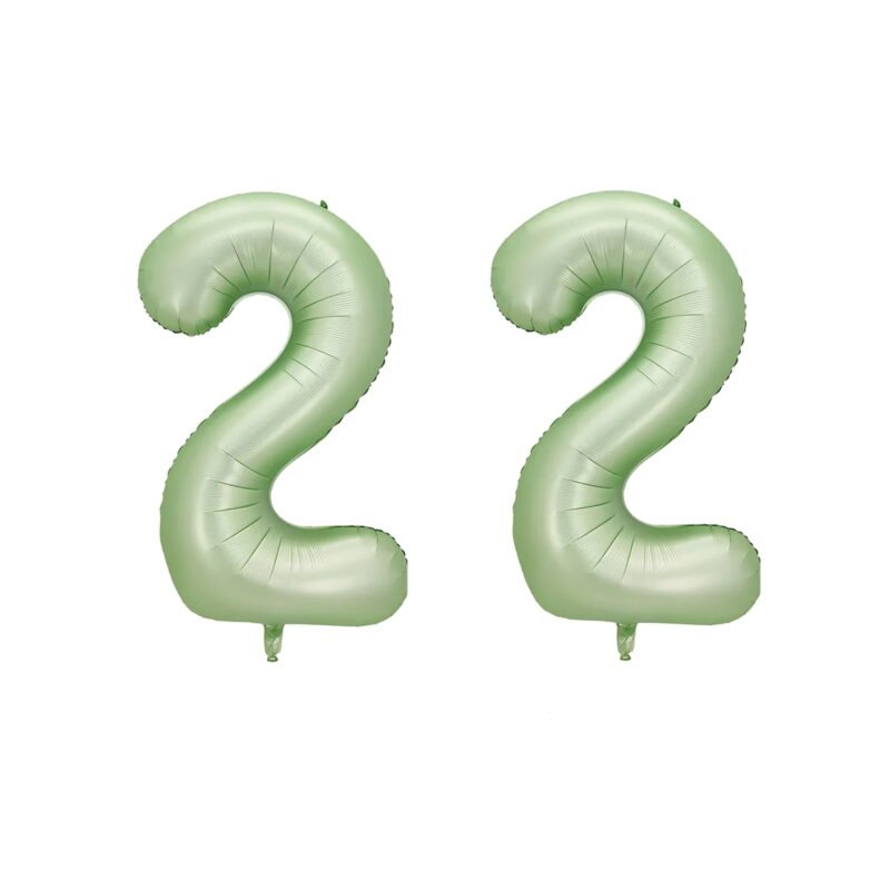 Number Twenty Two Balloon Pastel Sage Green Number 22 Balloon 32" Large Party Balloon Decoration