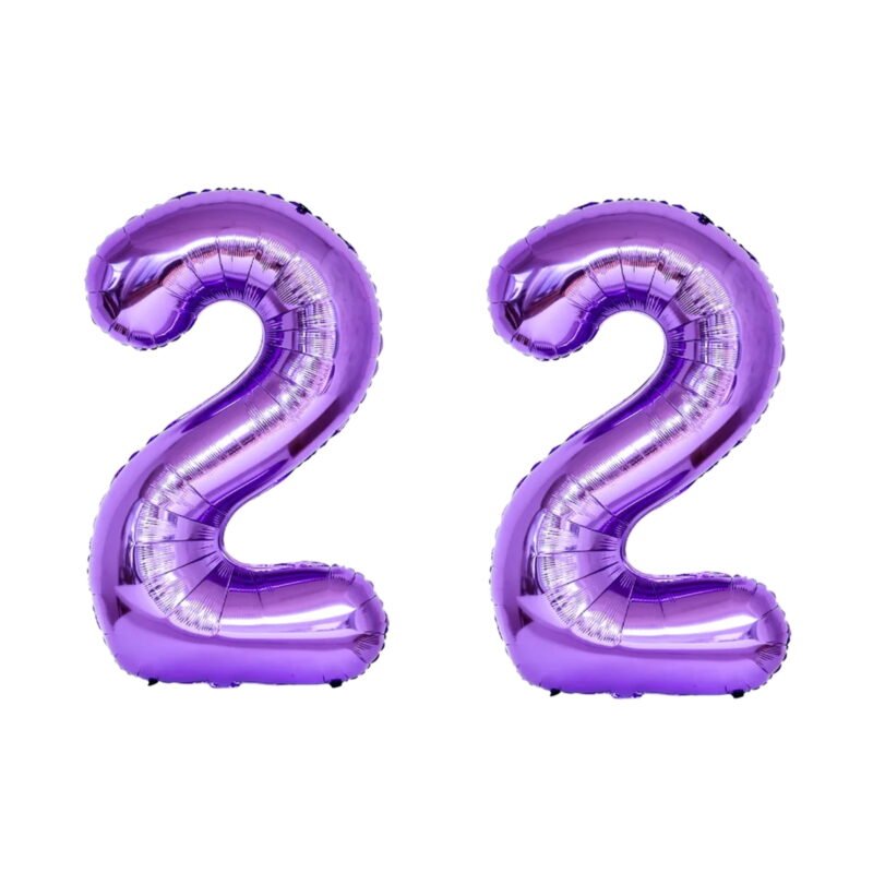Number Twenty Two Balloon Purple Number 22 Balloon 32" Large Event Supply