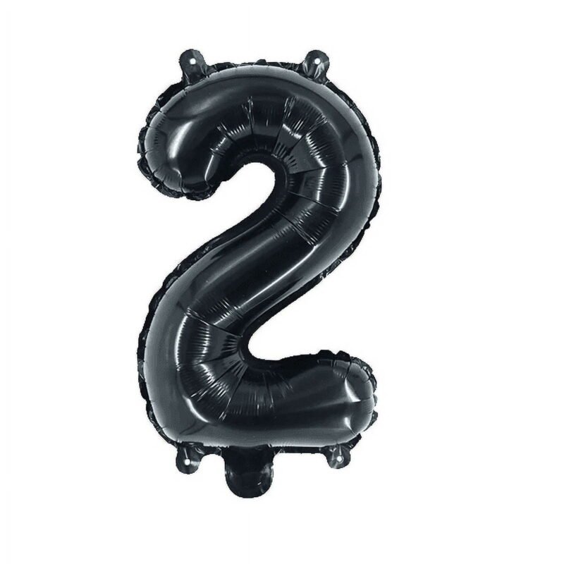 Number Two Balloon Black Number 2 Balloon 32" Foil Mylar Black Number Balloon