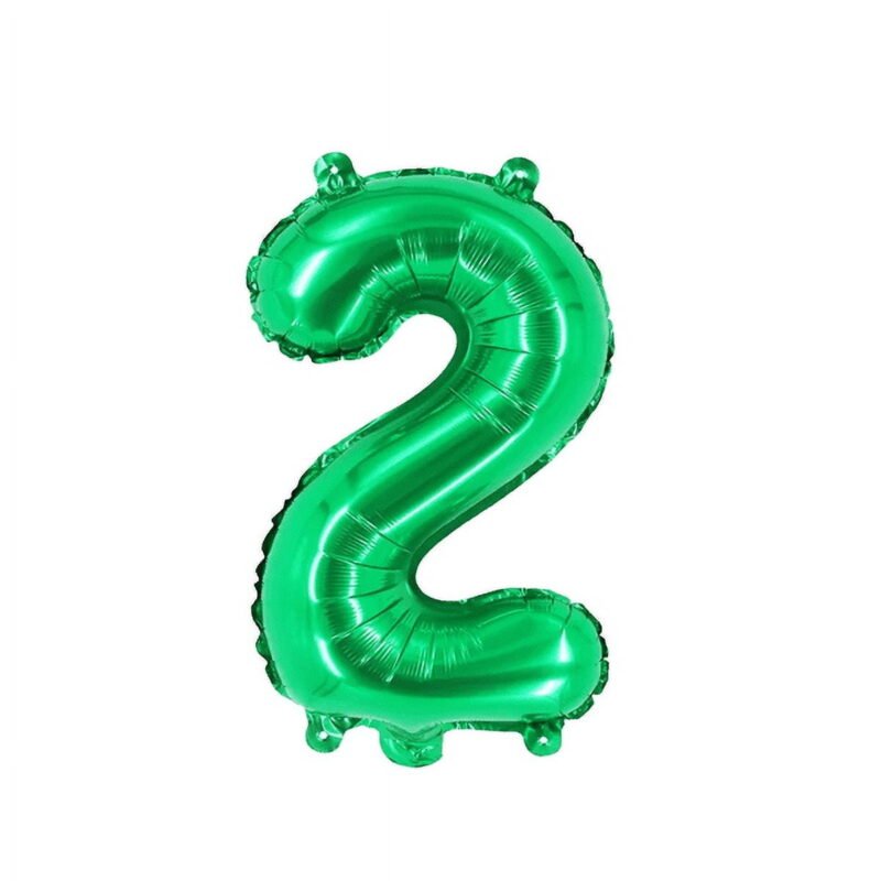 Number Two Balloon Green Number 2 Balloon 32" Foil Mylar Green Number Balloon