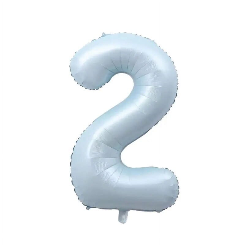 Number Two Balloon Pastel Blue Sky Blue Light Blue 32" Large Party Milestone Balloon Decoration