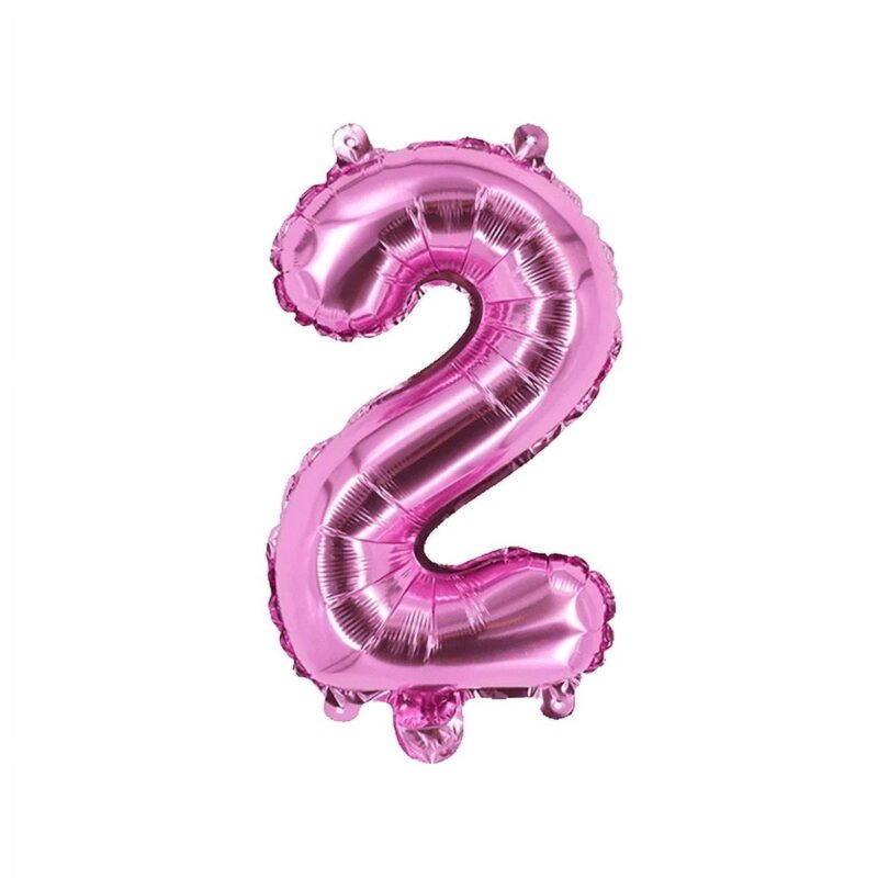 Number Two Balloon Pink Number 2 Balloon 32" Foil Mylar Pink Number Balloon