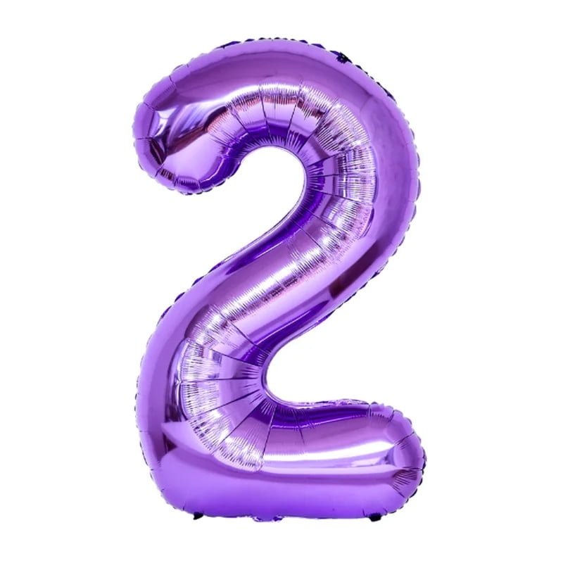 Number Two Balloon Purple Number 2 Balloon 32" Large Event Balloon