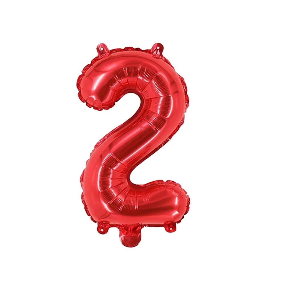 Number Two Balloon Red Number 2 Balloon 32" Foil Mylar Red Number Balloon