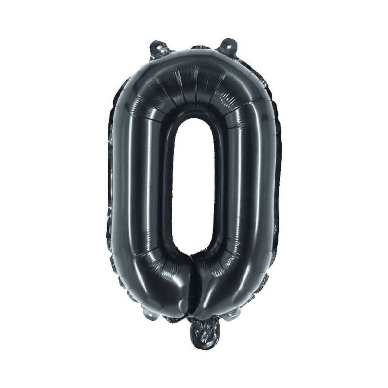 Number Zero Balloon Black Number 0 Balloon 32" Foil Mylar Black Number Balloon