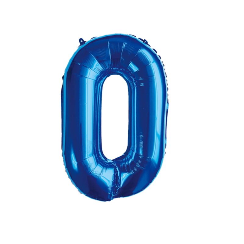 Number Zero Balloon Blue Number 0 Balloon 32" Foil Mylar Blue Number Balloon