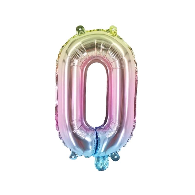 Number Zero Balloon Colorful Number 0 Balloon 32" Foil Mylar Colorful Number Balloon
