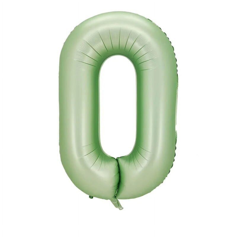 Number Zero Balloon Pastel Sage Green Number 0 Balloon 32" Large Party Birthday Balloon