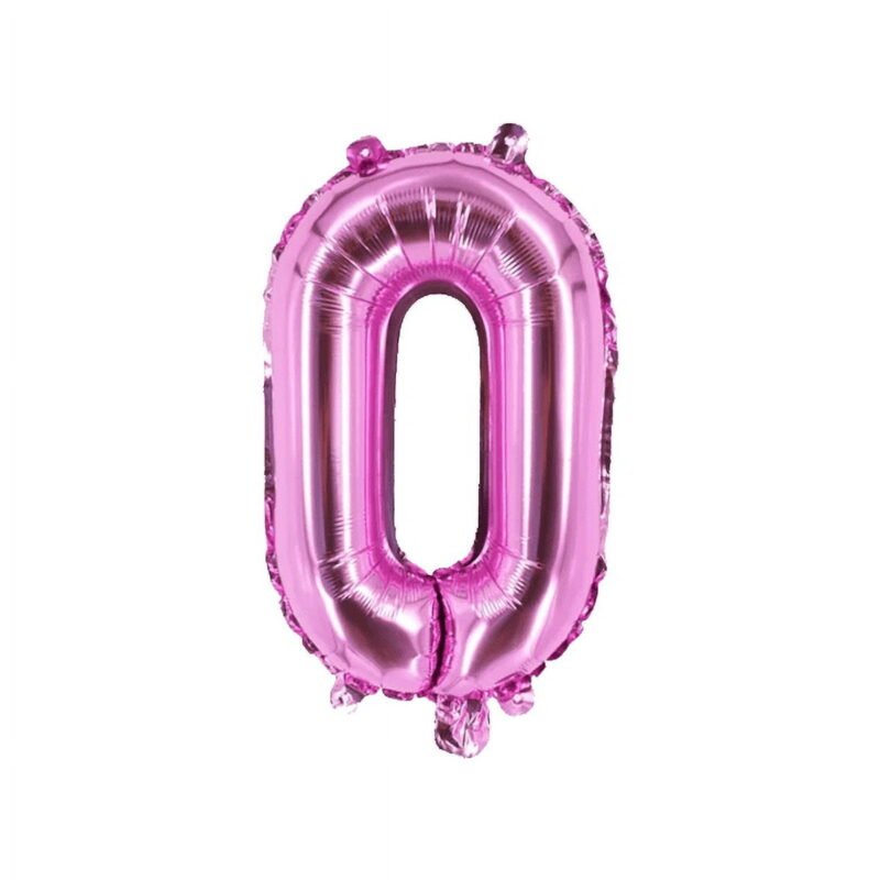 Number Zero Balloon Pink Number 0 Balloon 32" Foil Mylar Pink Number Balloon