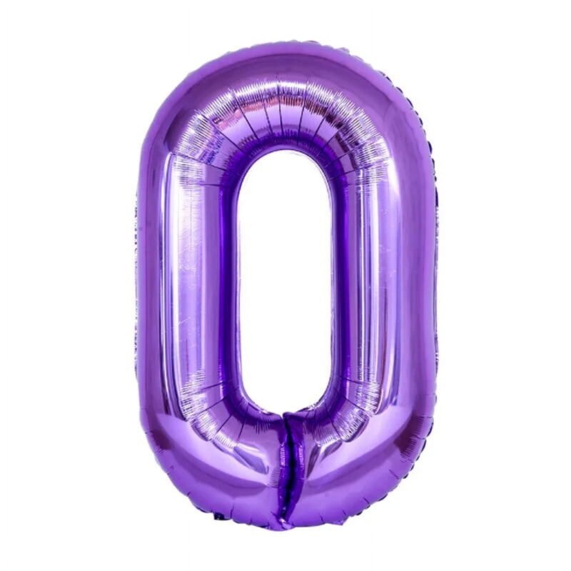 Number Zero Balloon Purple Number 0 Balloon 32" Large Party Decoration