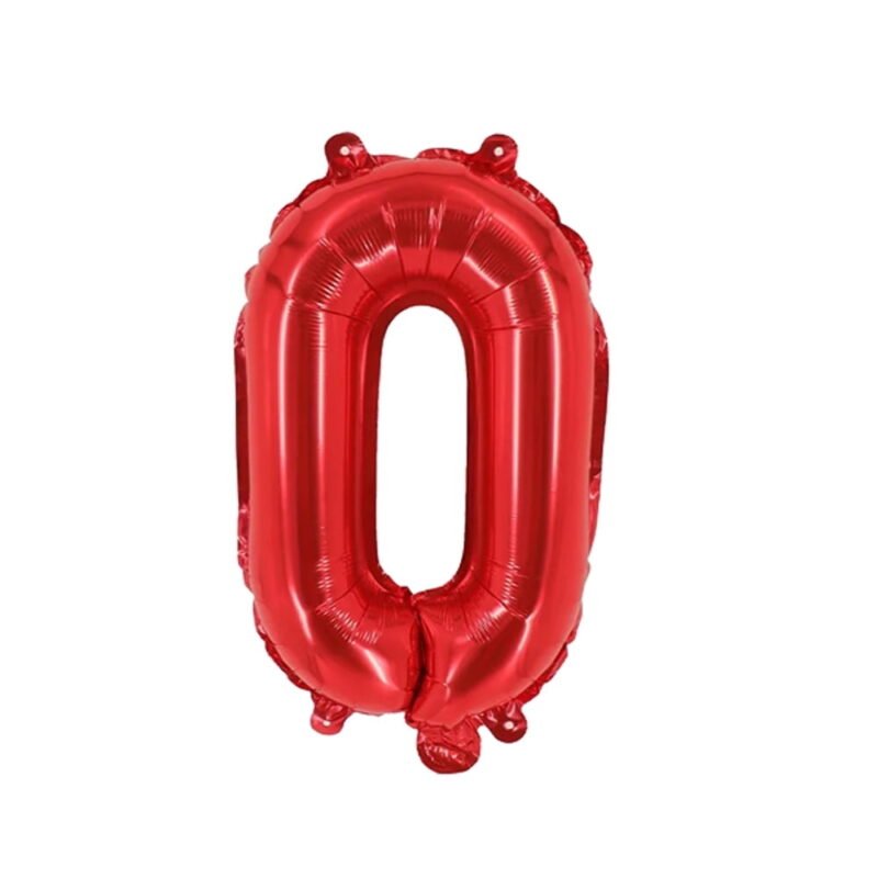 Number Zero Balloon Red Number 0 Balloon 32" Foil Mylar Red Number Balloon