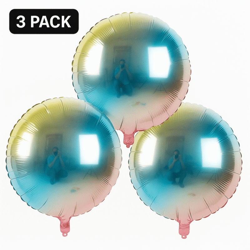 Pastel Ombre Foil Balloons 3-Pack Party Decor Balloons