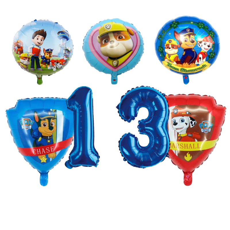 Paw Patrol 13th Birthday Party Foil Balloons Number Set Blue Red Kids