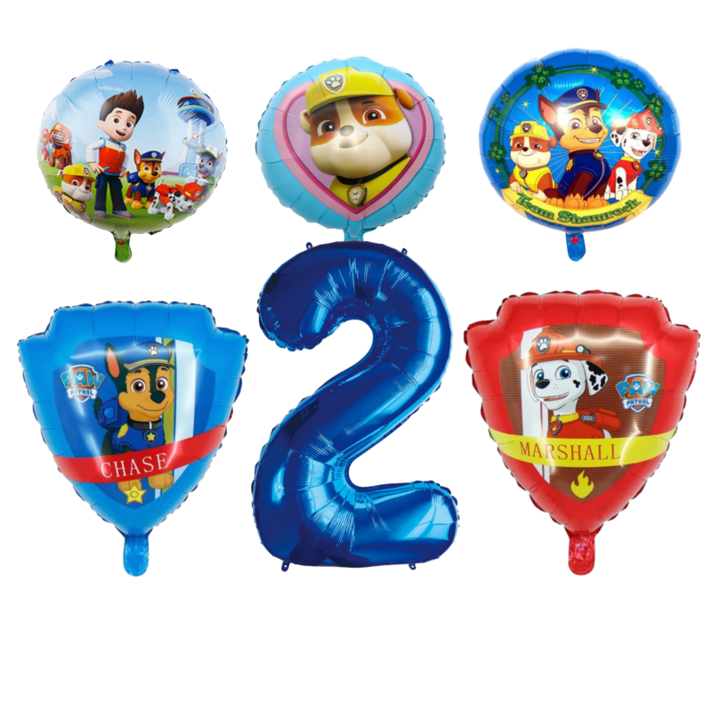 Paw Patrol 2nd Birthday Foil Balloon Set Blue Red Boys Party