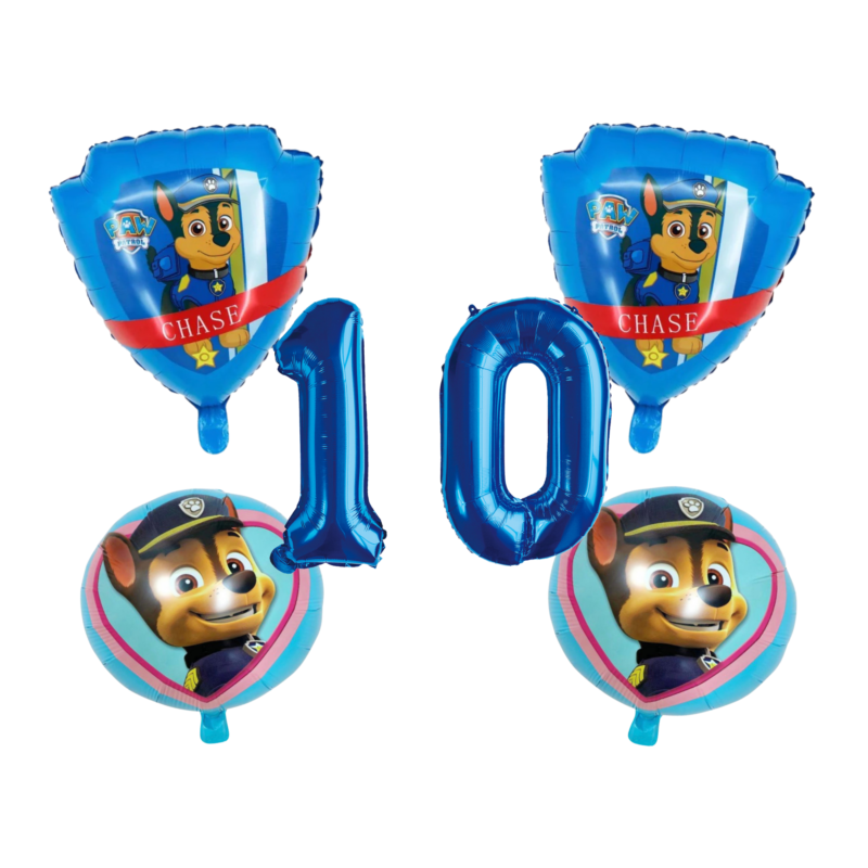 Paw Patrol Chase 10th Birthday Foil Balloon Set Blue Pink Boys
