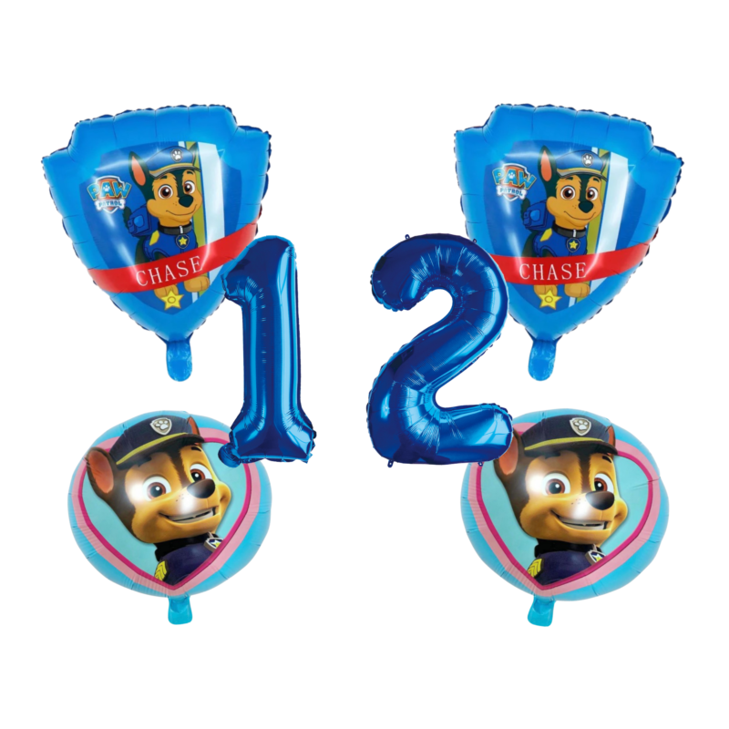 Paw Patrol Chase 12th Birthday Foil Balloon Set Blue Pink Kids Party