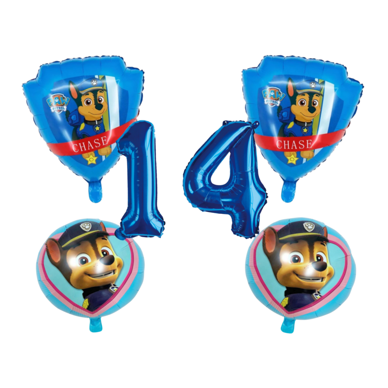 Paw Patrol Chase 14th Birthday Foil Balloons Party Set Blue Pink