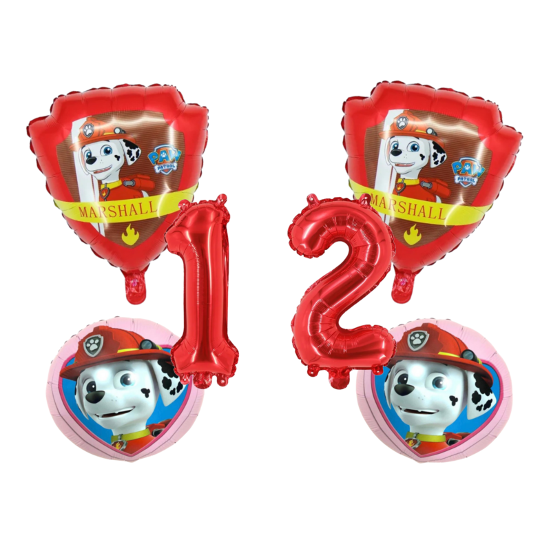 Paw Patrol Marshall 12th Birthday Foil Balloon Set Red Pink Kids