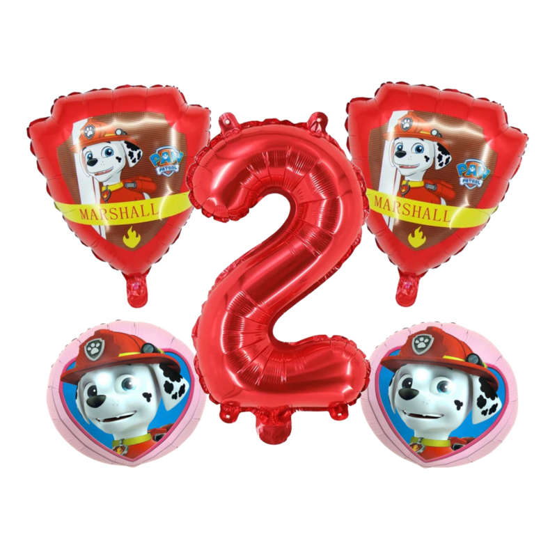 Paw Patrol Marshall 2nd Birthday Foil Balloon Set Red Pink Kids Party