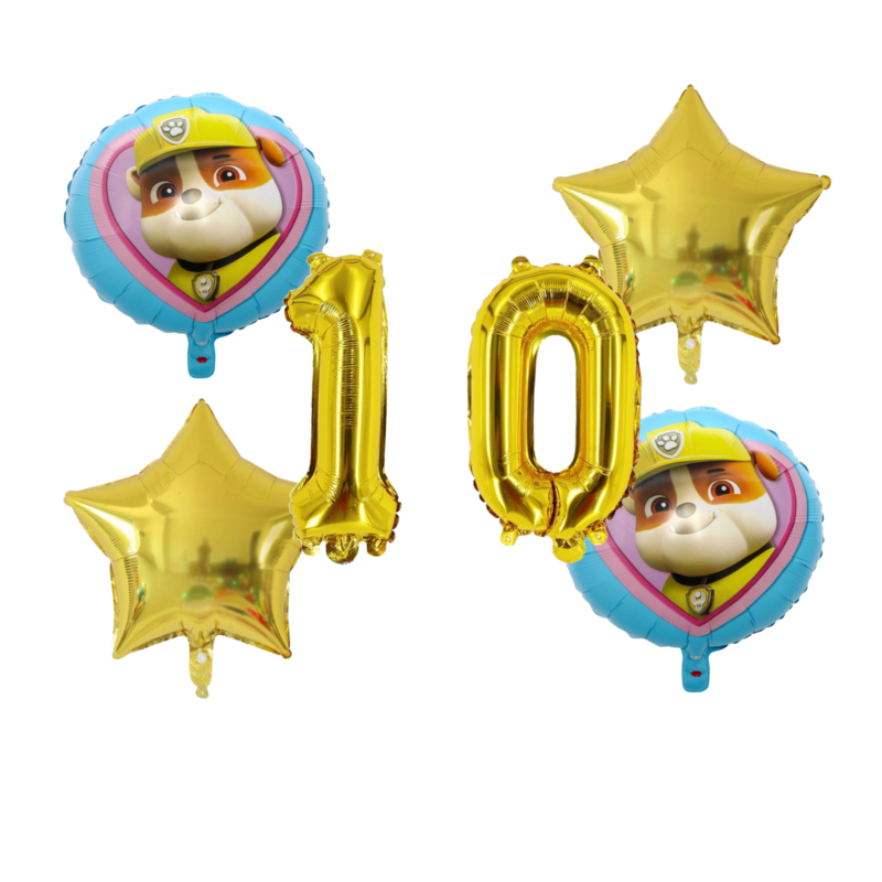 Paw Patrol Number 10 Birthday Party Balloons Gold Blue Kids