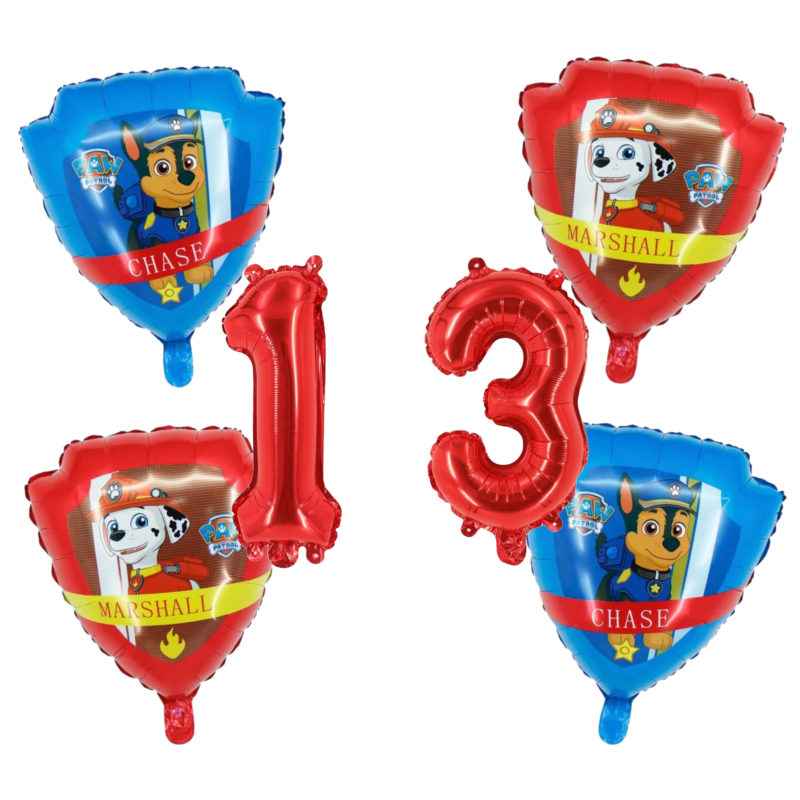 Paw Patrol Number 13 Birthday Party Foil Balloons Red Blue Kids
