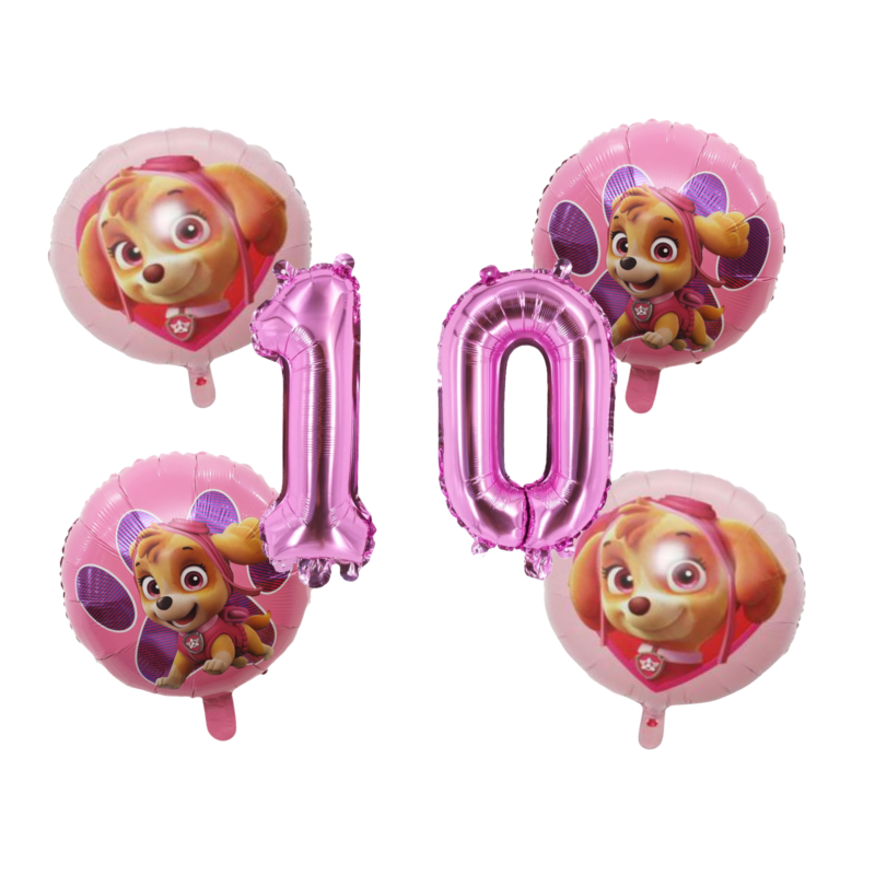 Paw Patrol Skye 10th Birthday Foil Balloon Set Pink Purple Girls