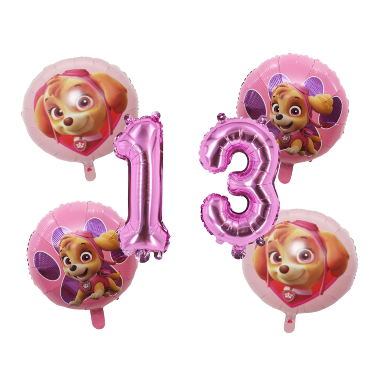 Paw Patrol Skye 13th Birthday Foil Balloon Set Pink Purple Girls