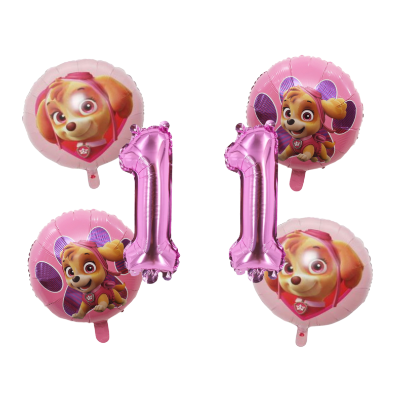 Paw Patrol Skye 1st Birthday Pink Foil Balloon Set Girl