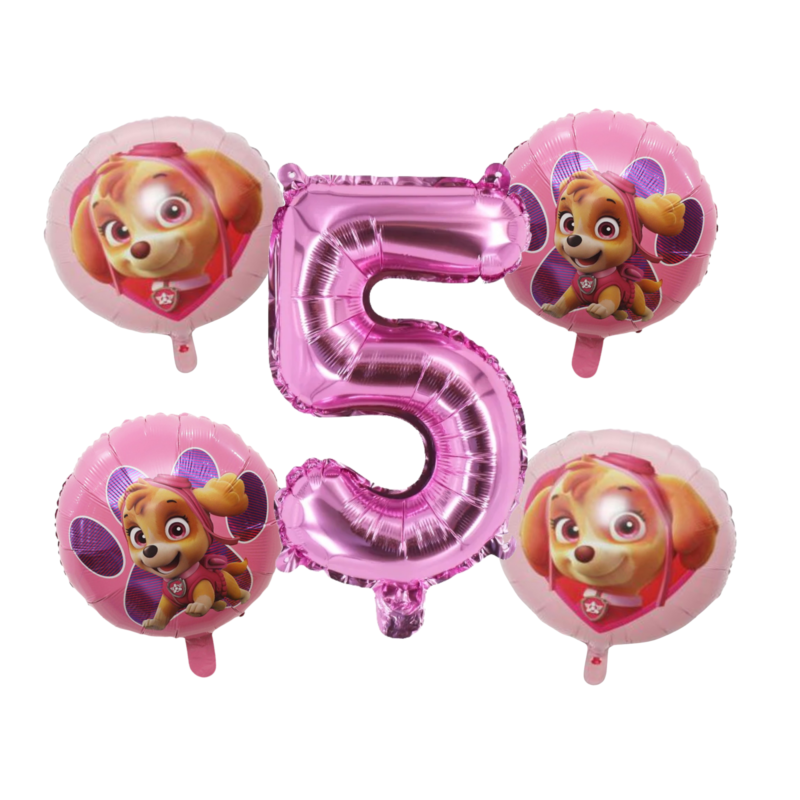 Paw Patrol Skye 5th Birthday Foil Balloon Bouquet Pink Girls Party