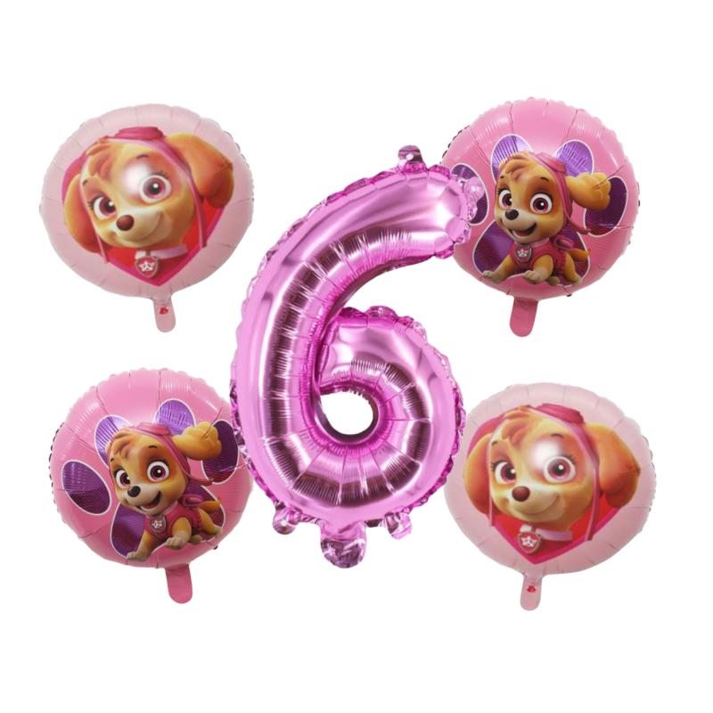 Paw Patrol Skye 6th Birthday Foil Balloon Bouquet Pink Purple Girls Party