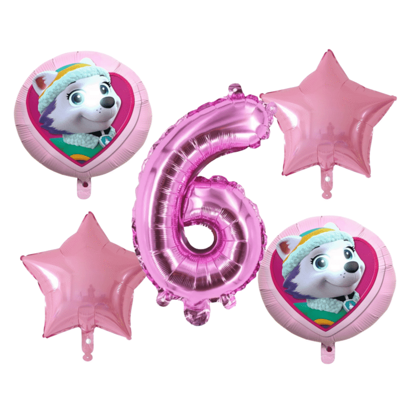 Paw Patrol Skye 6th Birthday Pink Foil Balloon Set Party