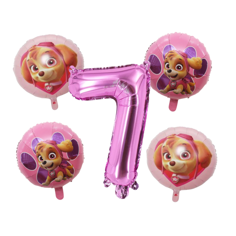 Paw Patrol Skye 7th Birthday Foil Balloon Set Pink Purple Girls