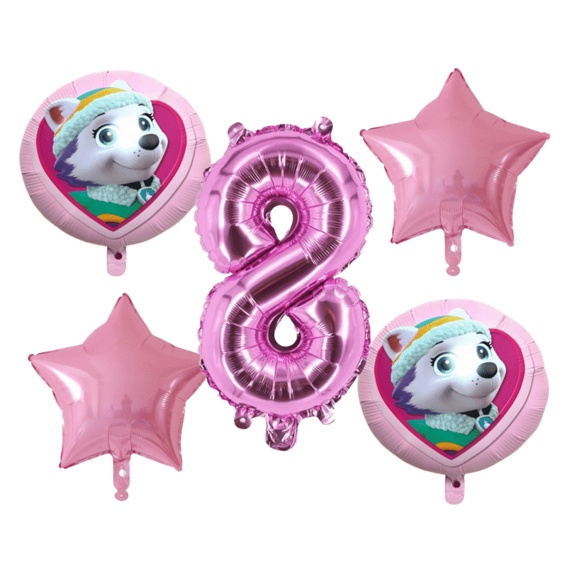 Paw Patrol Skye 8th Birthday Foil Balloon Set Pink Girl's Party
