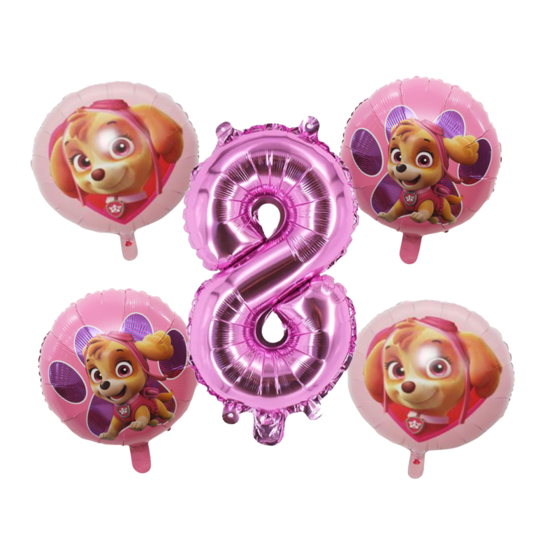 Paw Patrol Skye 8th Birthday Pink Foil Balloons Party Set