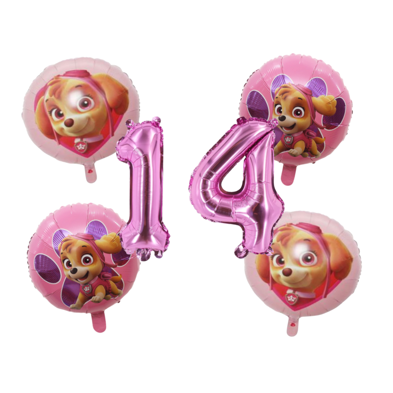 Paw Patrol Skye Number 14 Foil Balloon Birthday Party Pink