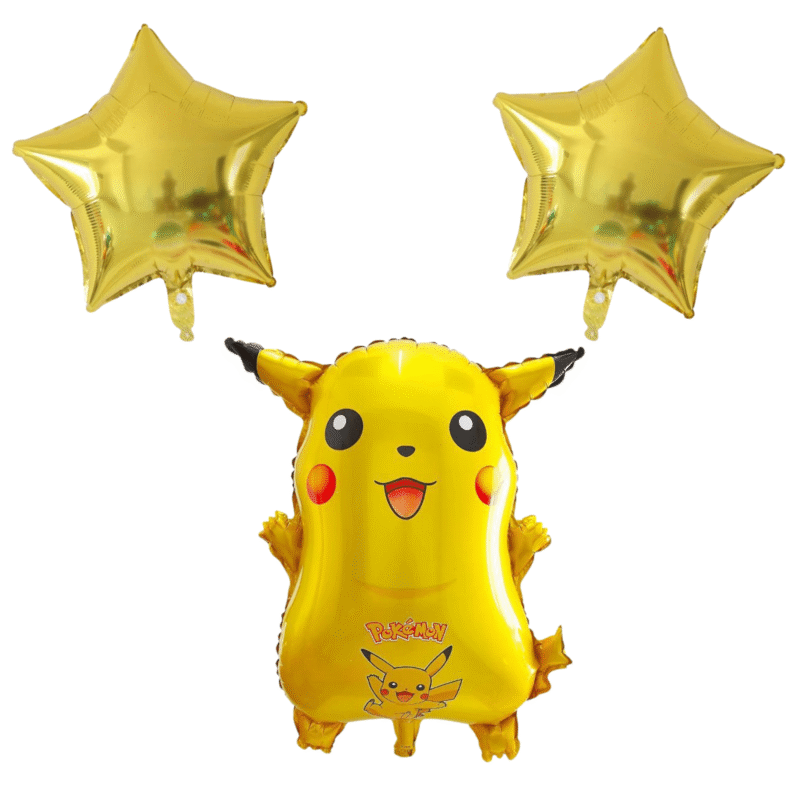 Pikachu PokÃ©mon Birthday Party Foil Balloon Set Gold Yellow Kids