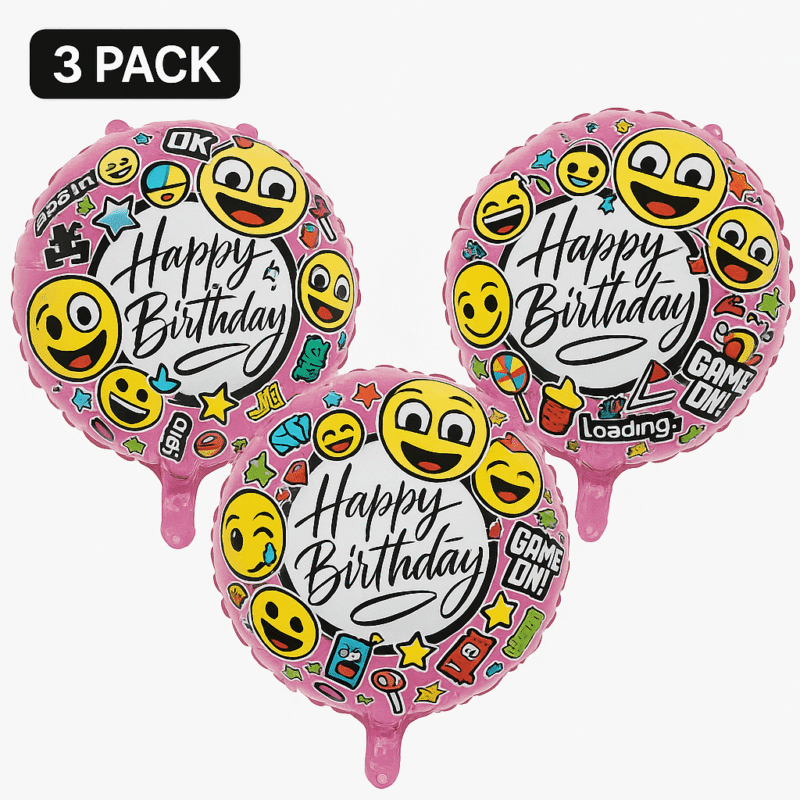 Pink Gaming Happy Birthday Balloon 18" Foil Mylar Celebration Balloon