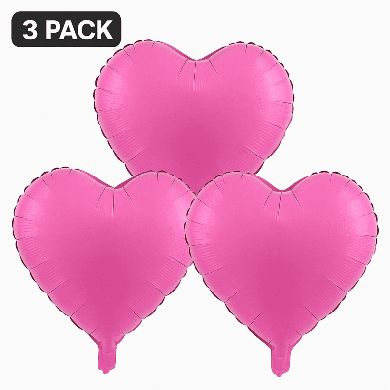 Pink Heart Foil Balloons 3 Pack Party Decorations Balloons