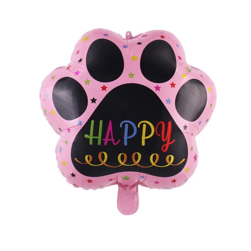 Pink Paw Shape Balloon Animal Dog Birthday Party Mylar Balloon