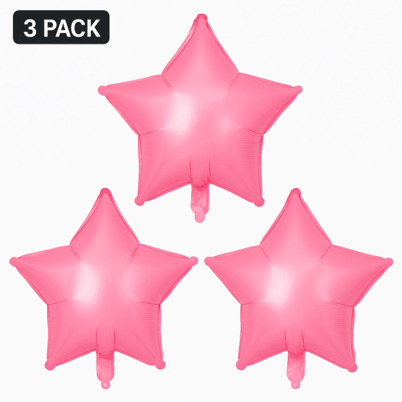 Pink Star Foil Balloons 3 Pack Party Decorations Balloons