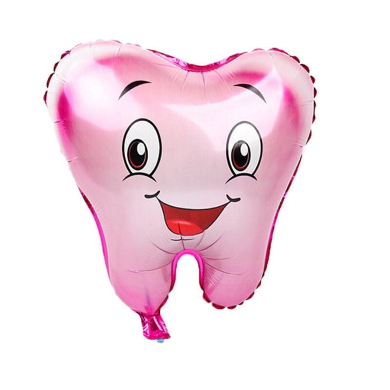 Pink Tooth Shape Balloon Dental Smile Tooth Dental Hygiene Kids Party