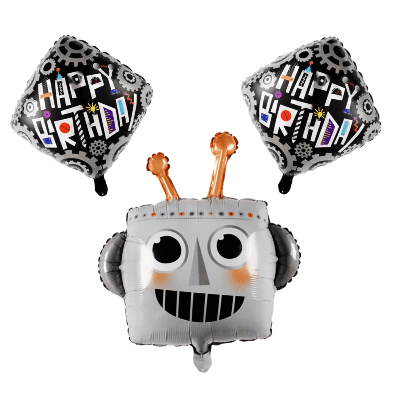 Robot Birthday Balloon Set – Fun Party Decor for Kids' Robot-Themed Celebrations