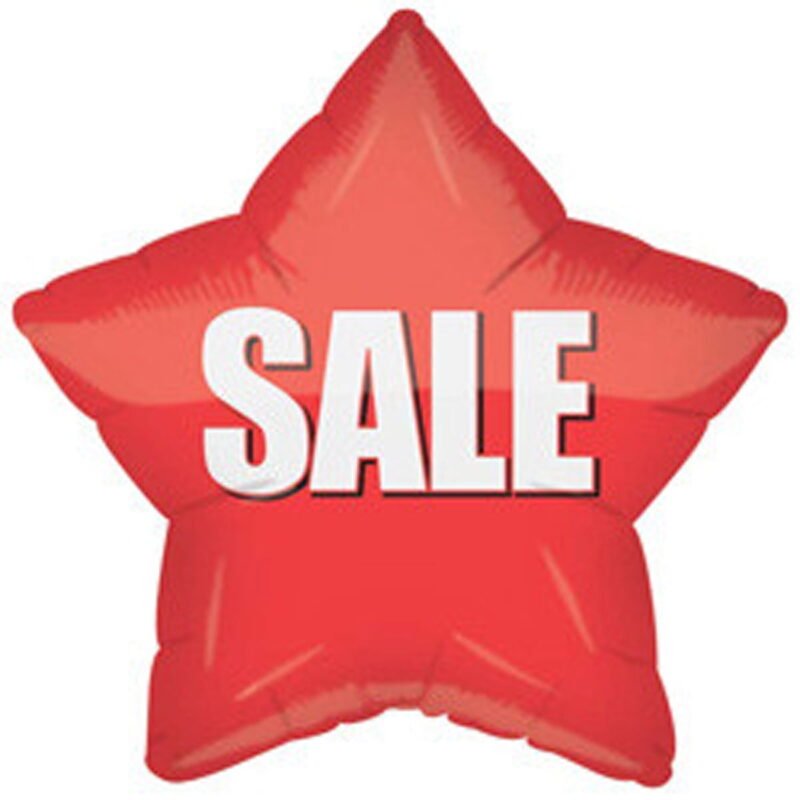 Sale Start Mylar Balloon 21" Double Sided Star Sale Sign