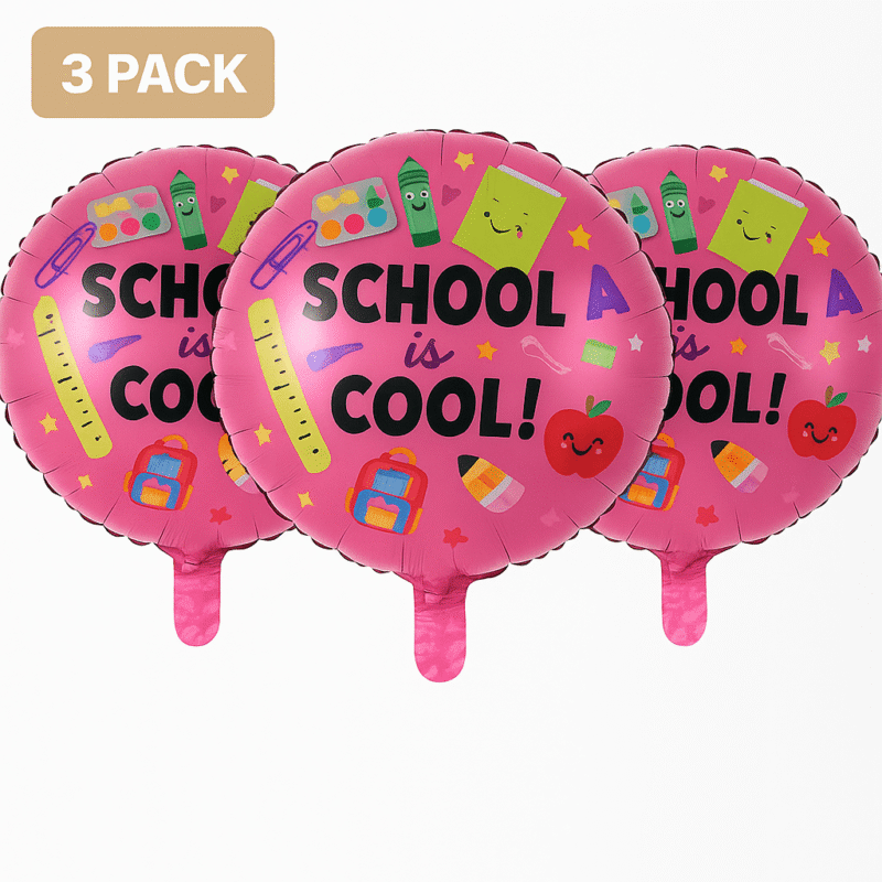 School is Cool Pink 18" Foil Balloon - Fun School Theme Decorations
