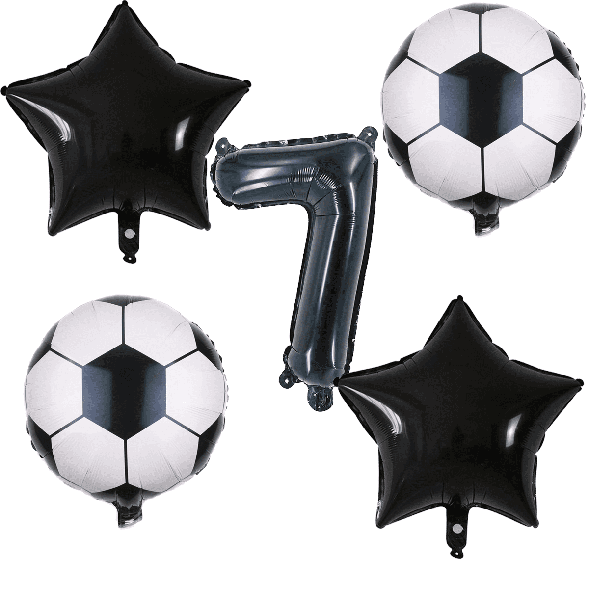 Soccer Party Number 7 Balloon Set Black White Boys Birthday Balloons