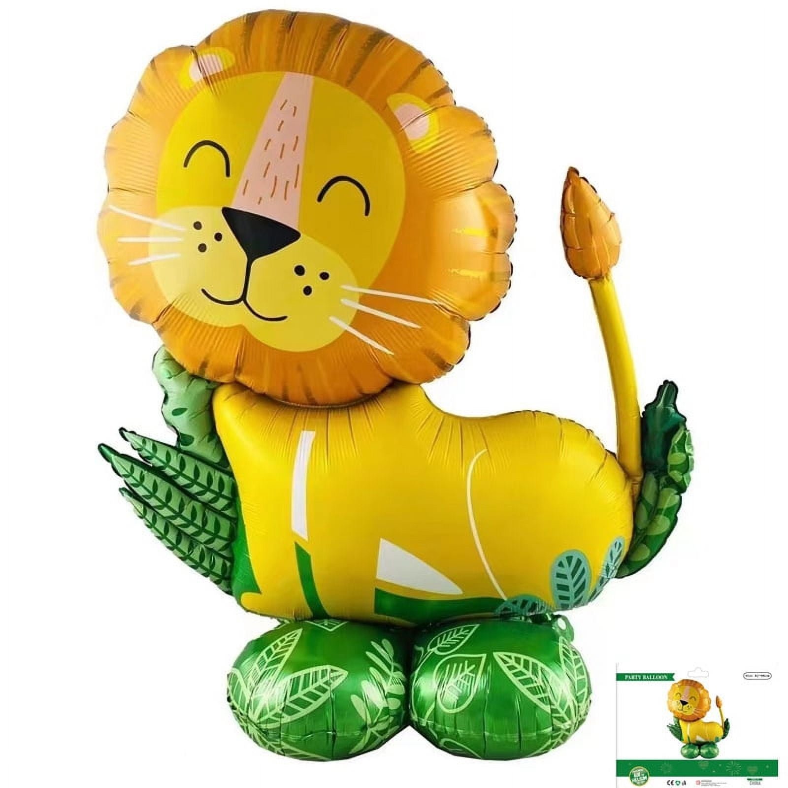 Standing Base Lion Balloon Foil Mylar Safari Celebration Balloon